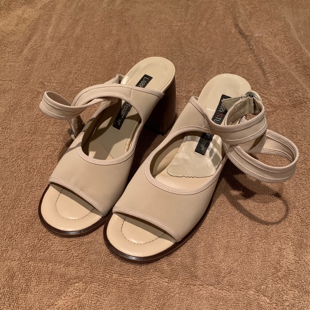 Peep toe wrap around the ankle sandals.